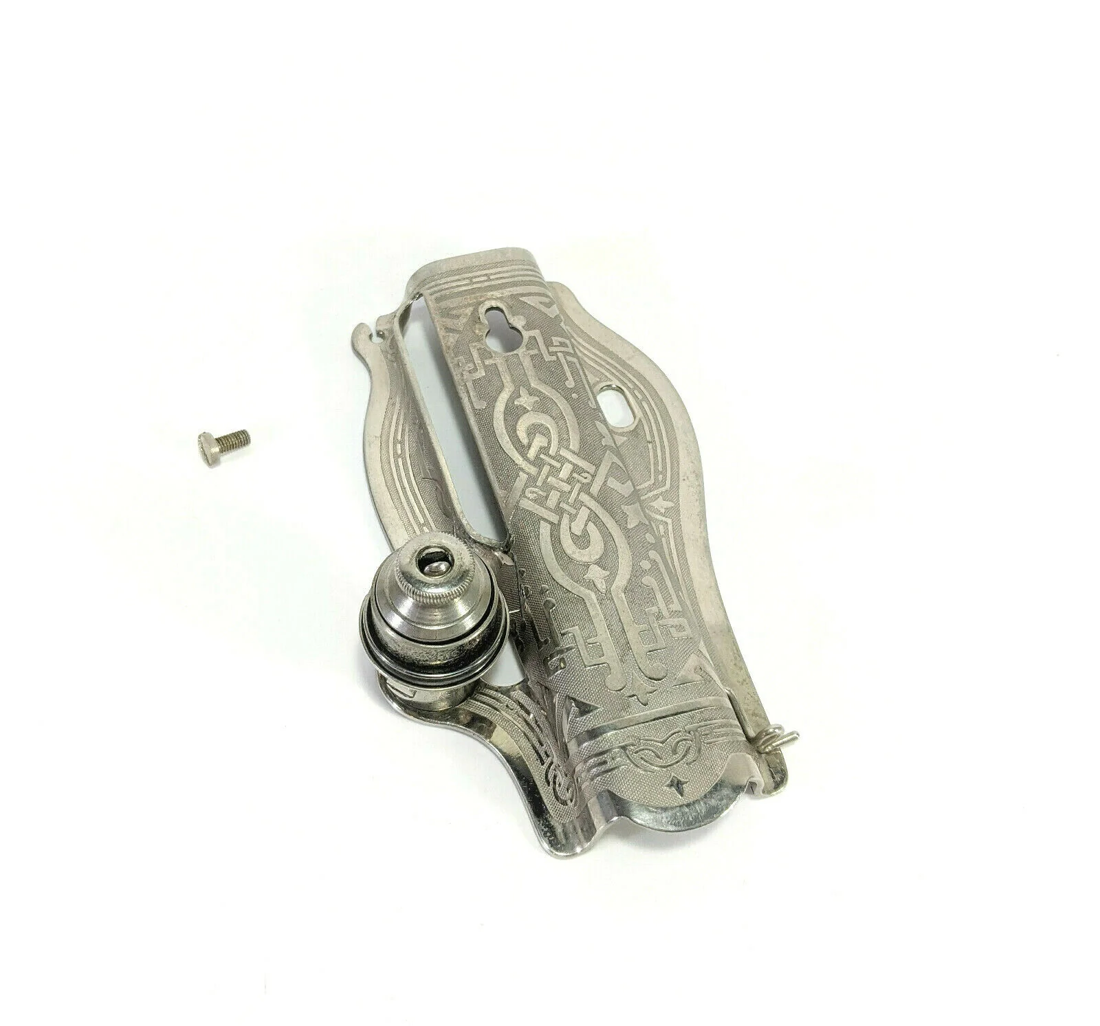 30s Singer 15-90 15-91 Sewing Machine Scroll Face Plate w Early Tension Assembly Simanco 125256