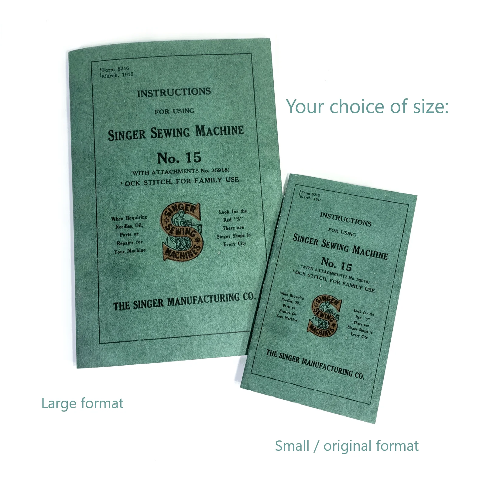 New Singer 15 Treadle Sewing Machine Instruction Manual Original or Lrg Format Available - Image 2