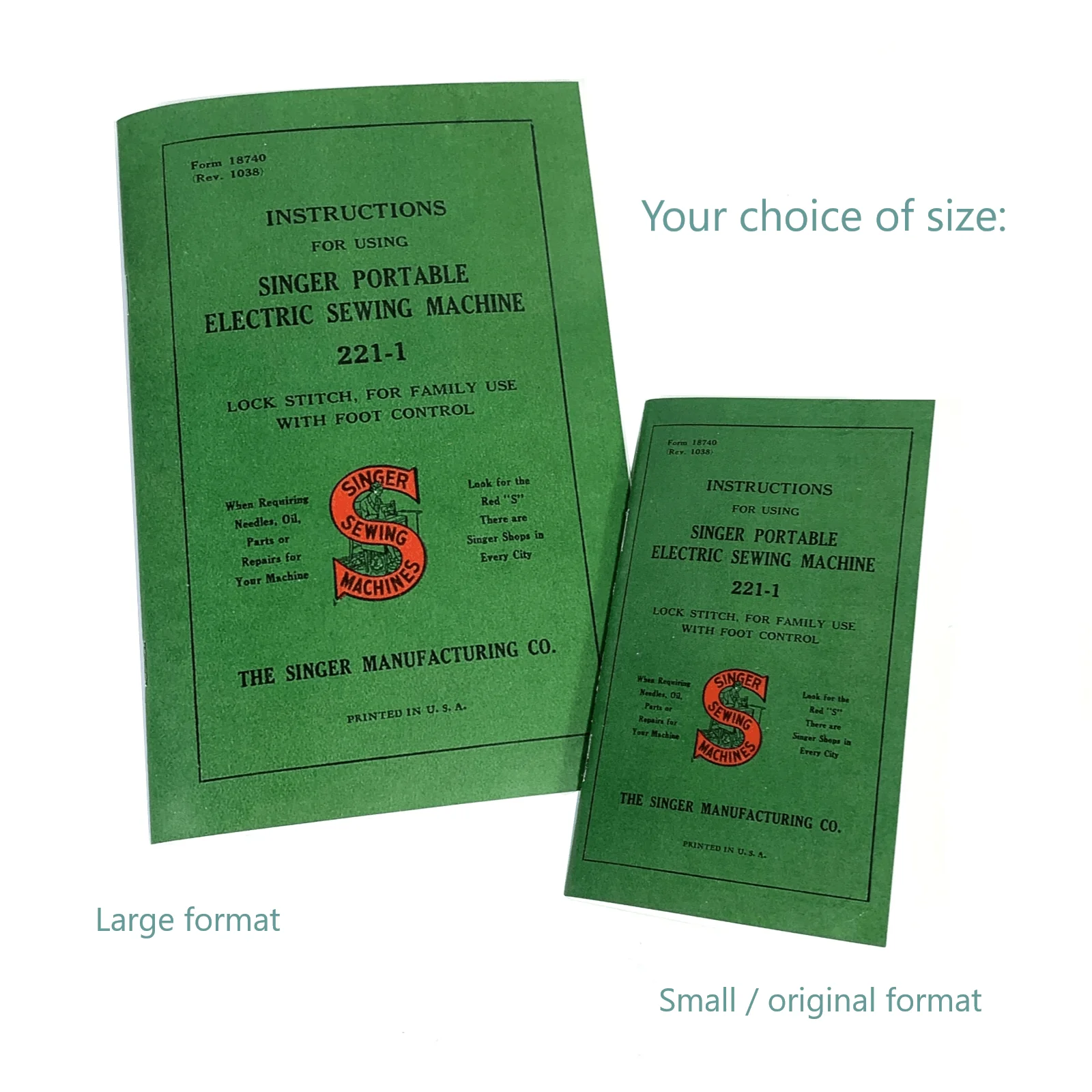 New Singer 221 Featherweight Sewing Machine Instruction Manual Original or Lrg Format Available - Image 2