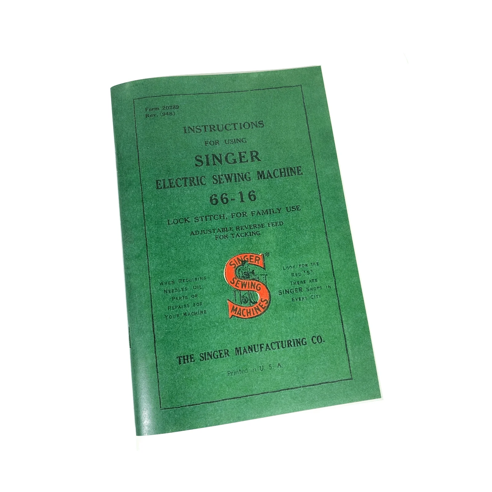 New Singer 66-16 Sewing Machine Instruction Manual Original or Large Format Available