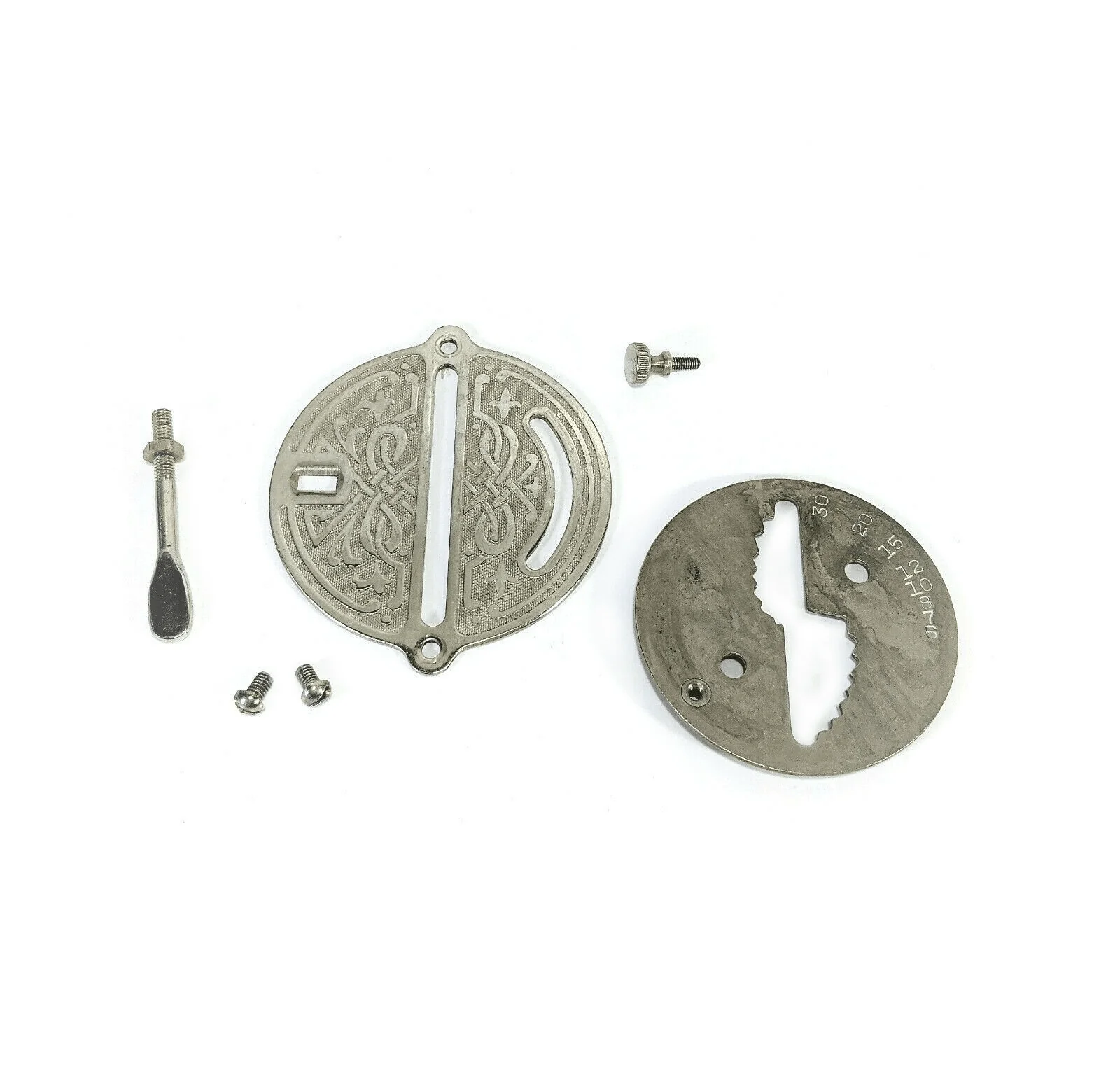 Rare 1932 Singer 15-91 Sewing Machine Scrolled Nickel Stitch Length Regulator Indicator Plate