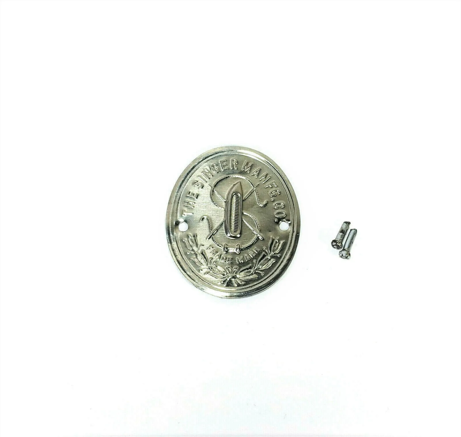 Rare 1932 Singer 15-91 Sewing Machine Silver Badge Emblem Medallion Plate
