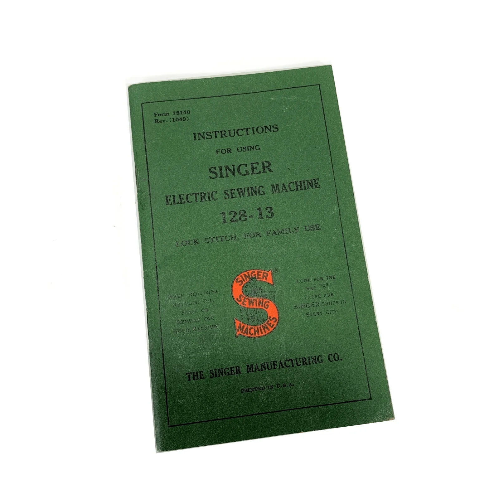 Singer 128-13 Sewing Machine Instruction Manual Vintage Original 1939