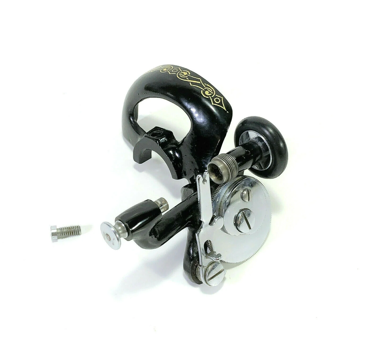 Singer 128 Sewing Machine Bobbin Winder Belt Guard Assembly Celtic Swirl Chrome Simanco 55511