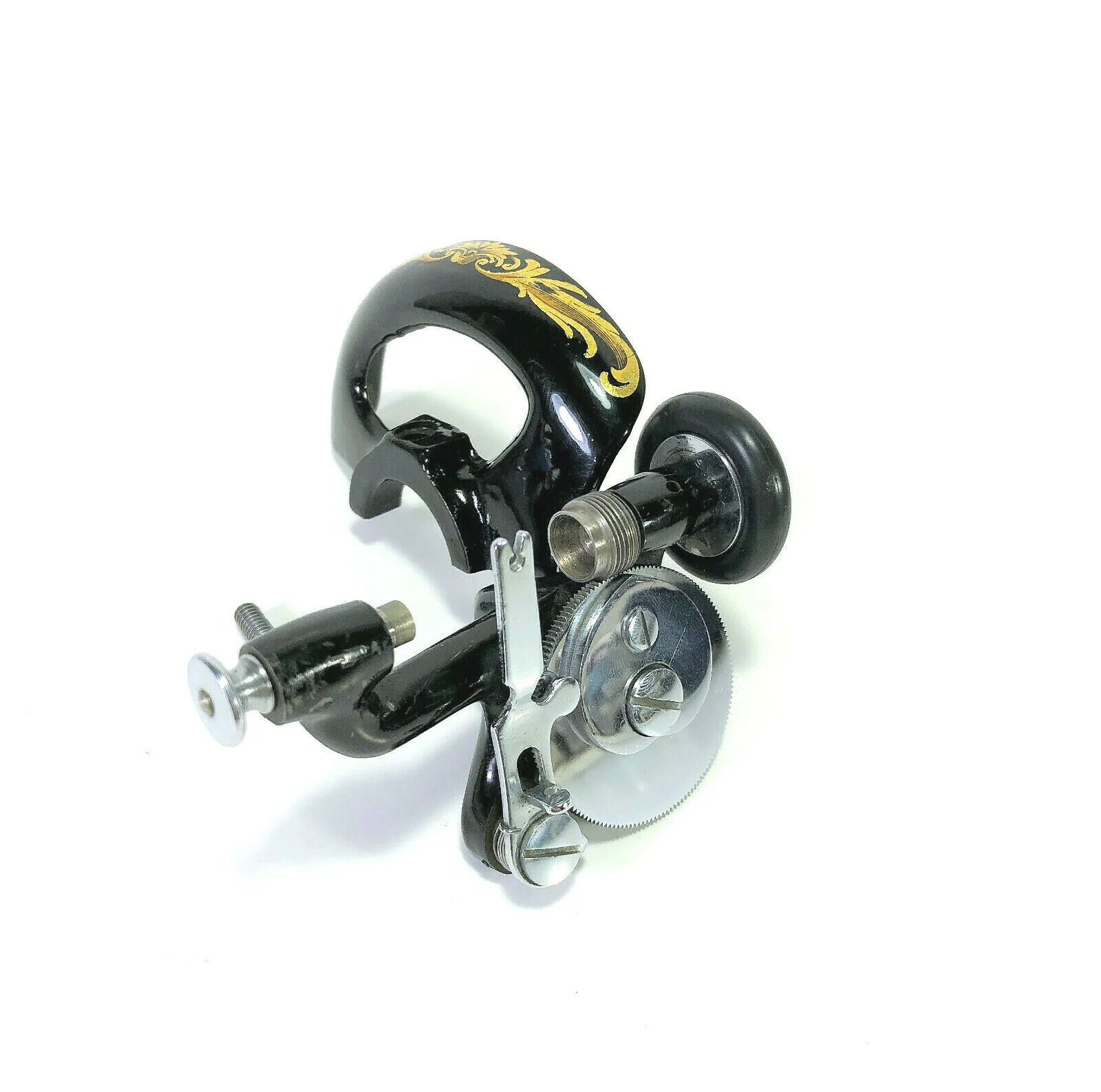 Singer 128 Sewing Machine Bobbin Winder Belt Guard Assembly w Rococo Decal Simanco
