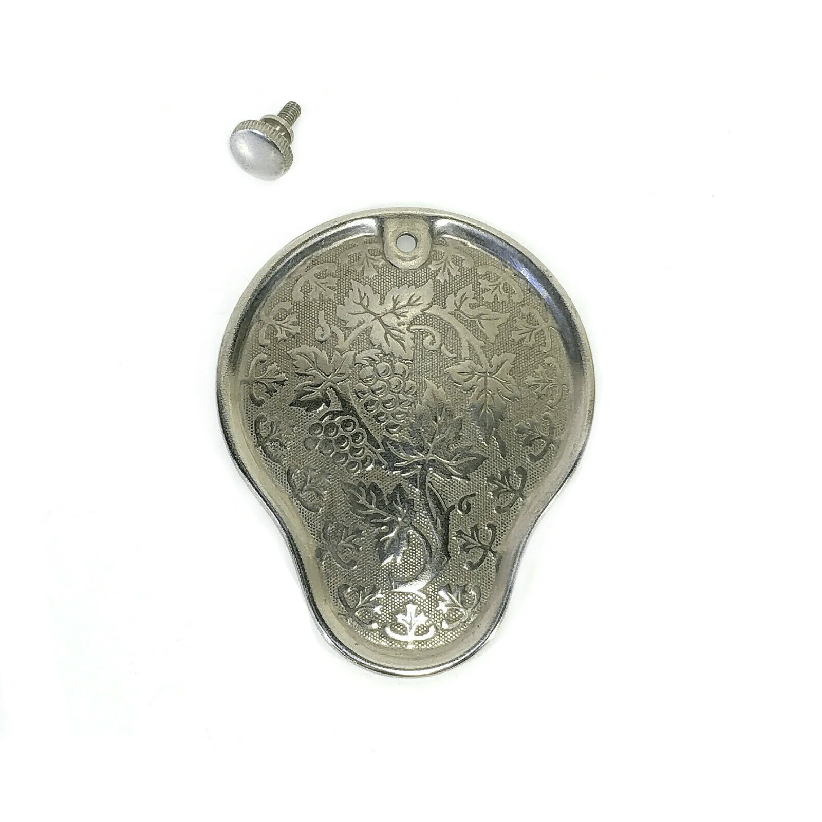 Singer 128 Sewing Machine Rear Convex Cover Plate in Grape Pattern Simanco 54525 Nickel