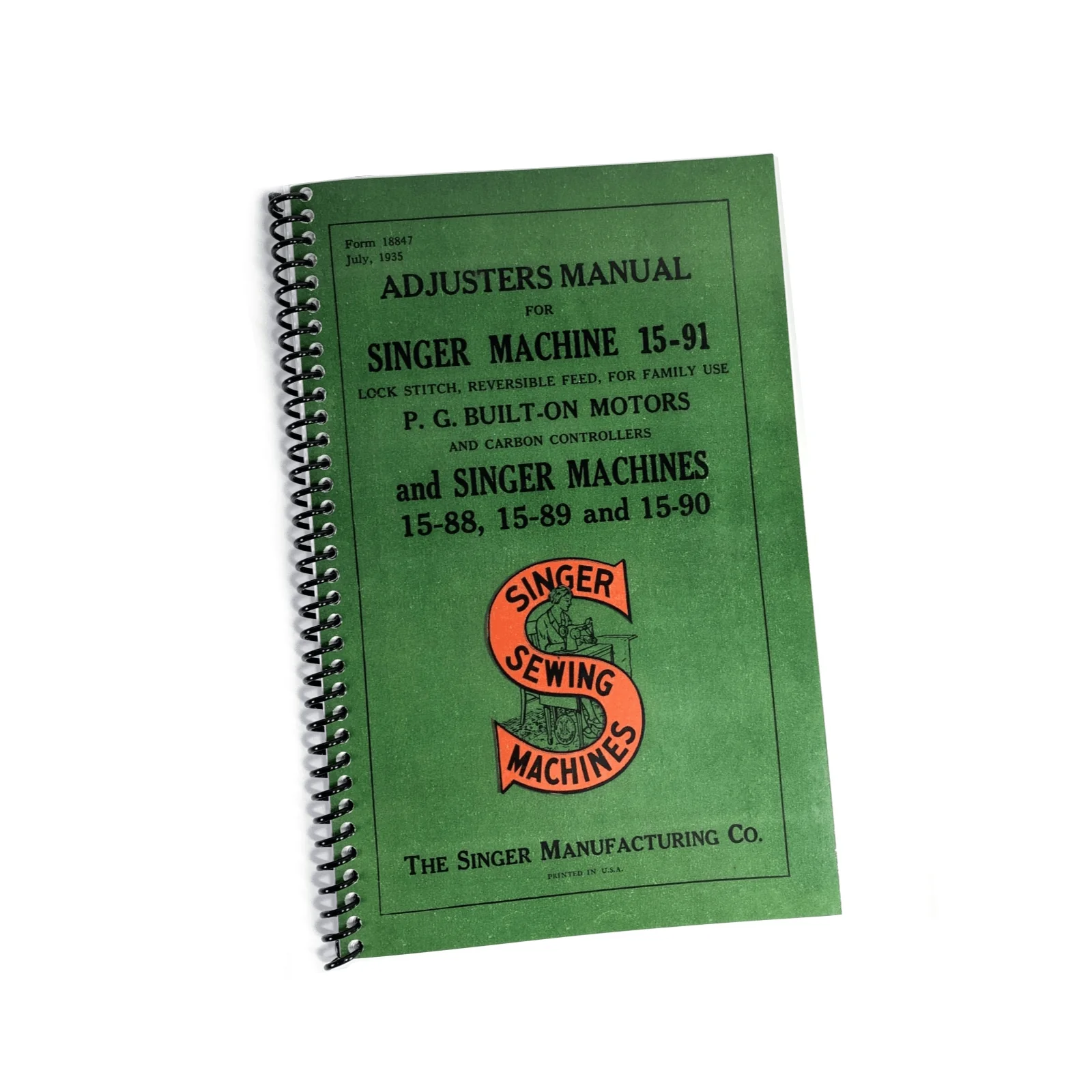 Singer 15-90 15-91 Sewing Machine Adjusters Service Repair Manual Coil Bound NEW