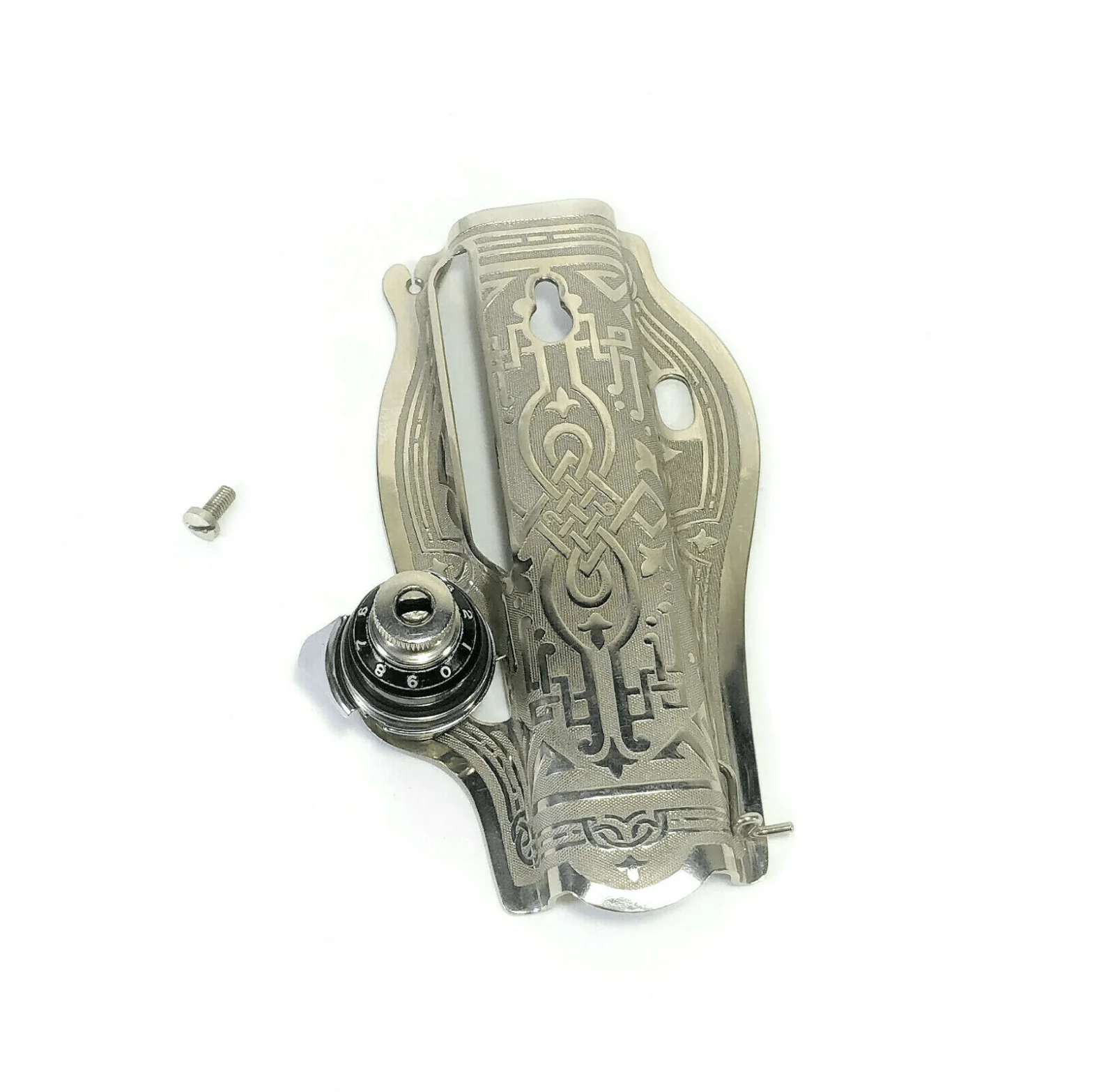 Singer 15-90 15-91 Sewing Machine Scroll Face Plate with Tension Assembly in Nickel Simanco 125367