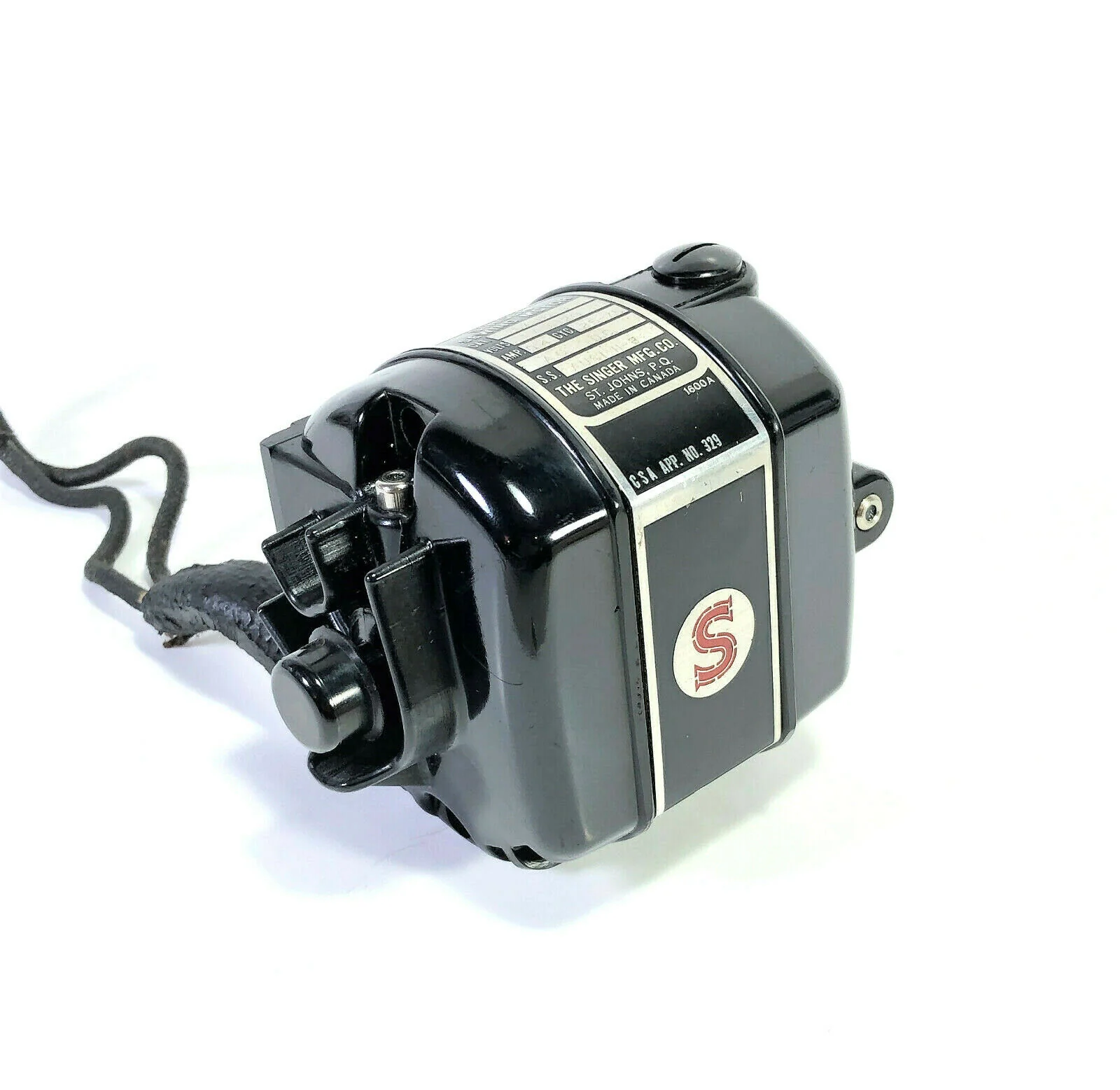 Singer 221 222K Featherweight Sewing Machine Motor Canadian Bakelite Vintage Simanco