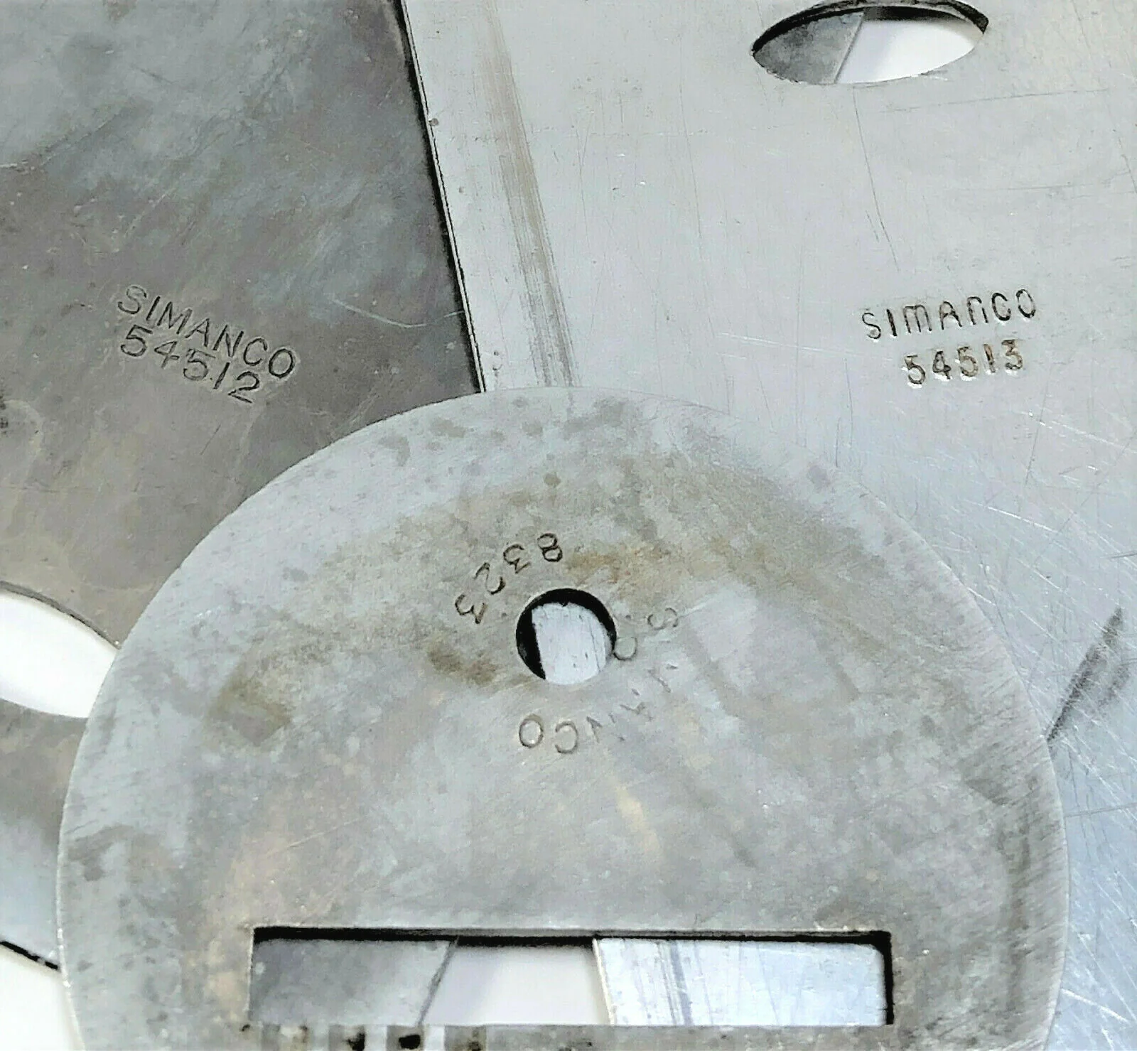 Singer 28 128 Sewing Machine Front Rear Slide Throat Plate Set in Nickel Simanco 54513 54512 8323 - Image 3