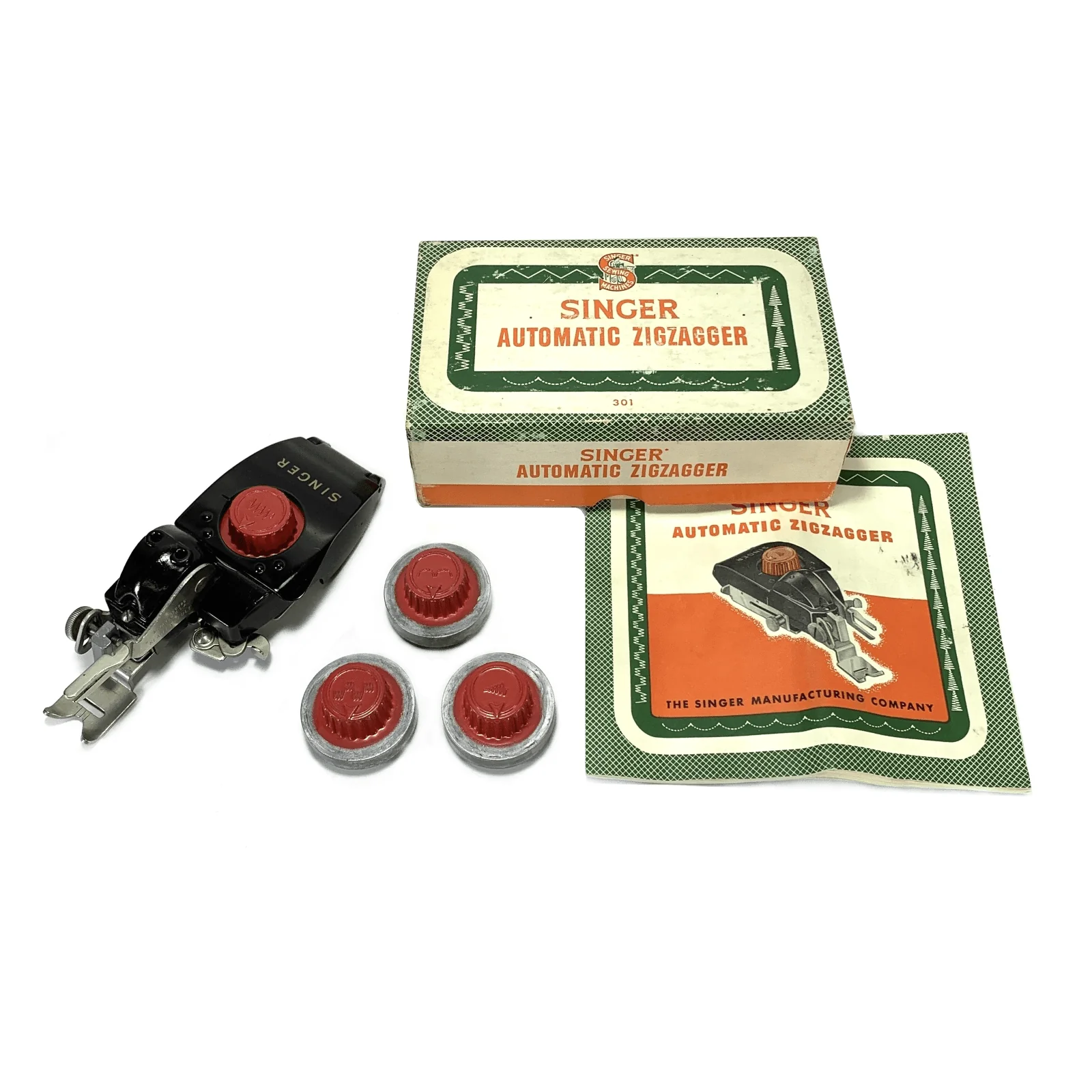 Singer 301 404 Sewing Machine Slant Shank Automatic Zigzagger Attachment in Box 161103 160986