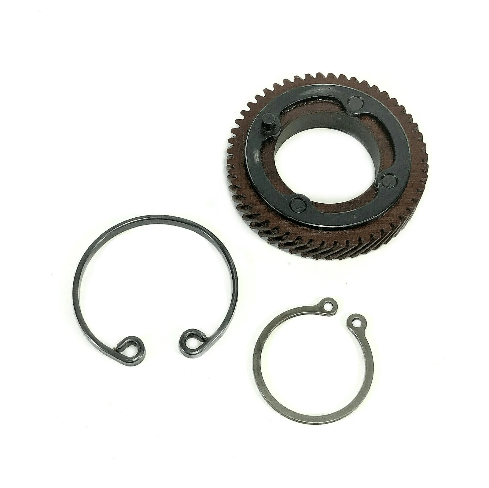 Singer 301 401 403 Sewing Machine Hand Balance Wheel Textolite Gear w Retaining Clips Simanco