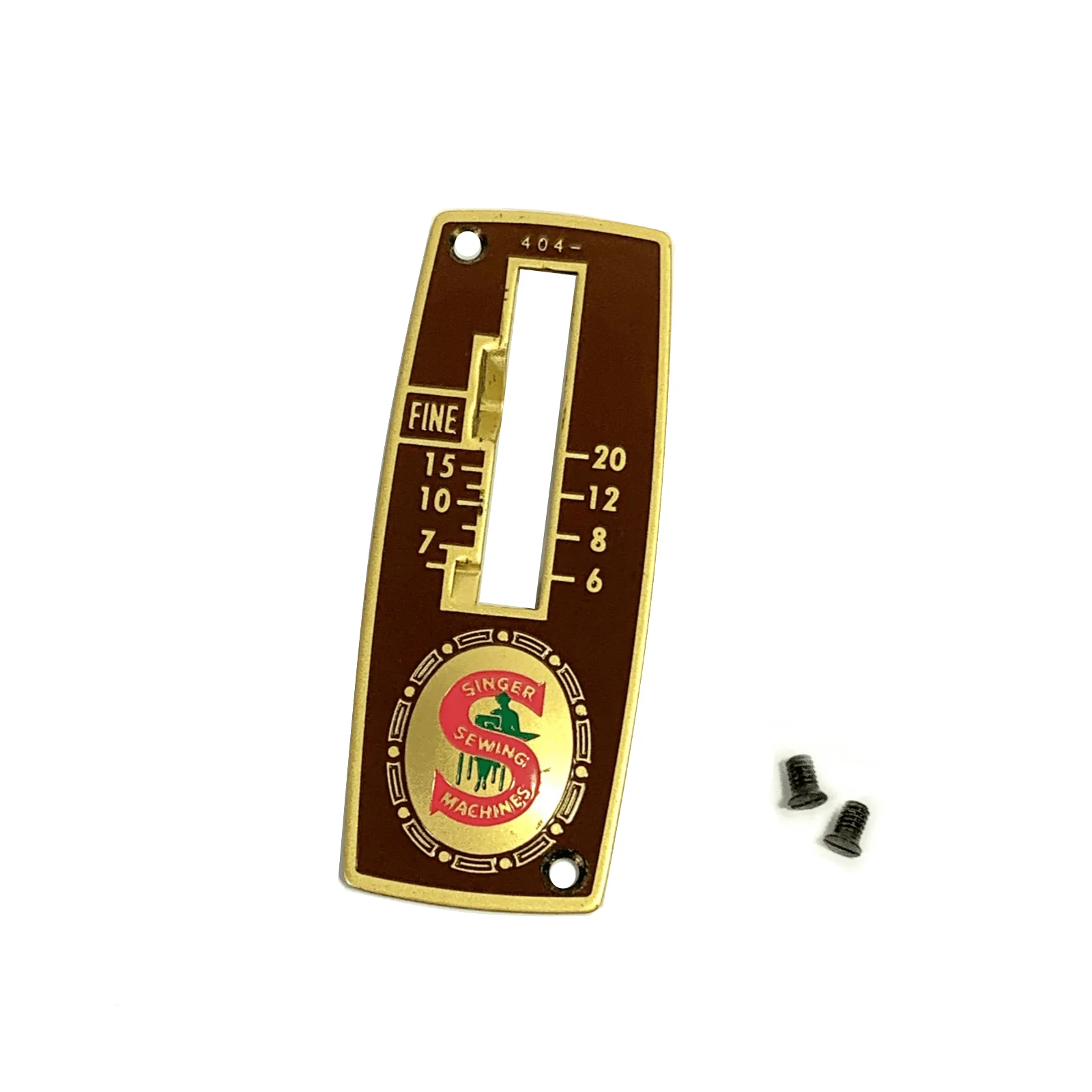 Singer 404 Sewing Machine Stitch Length Cover Plate w/ Emblem Simanco 179012