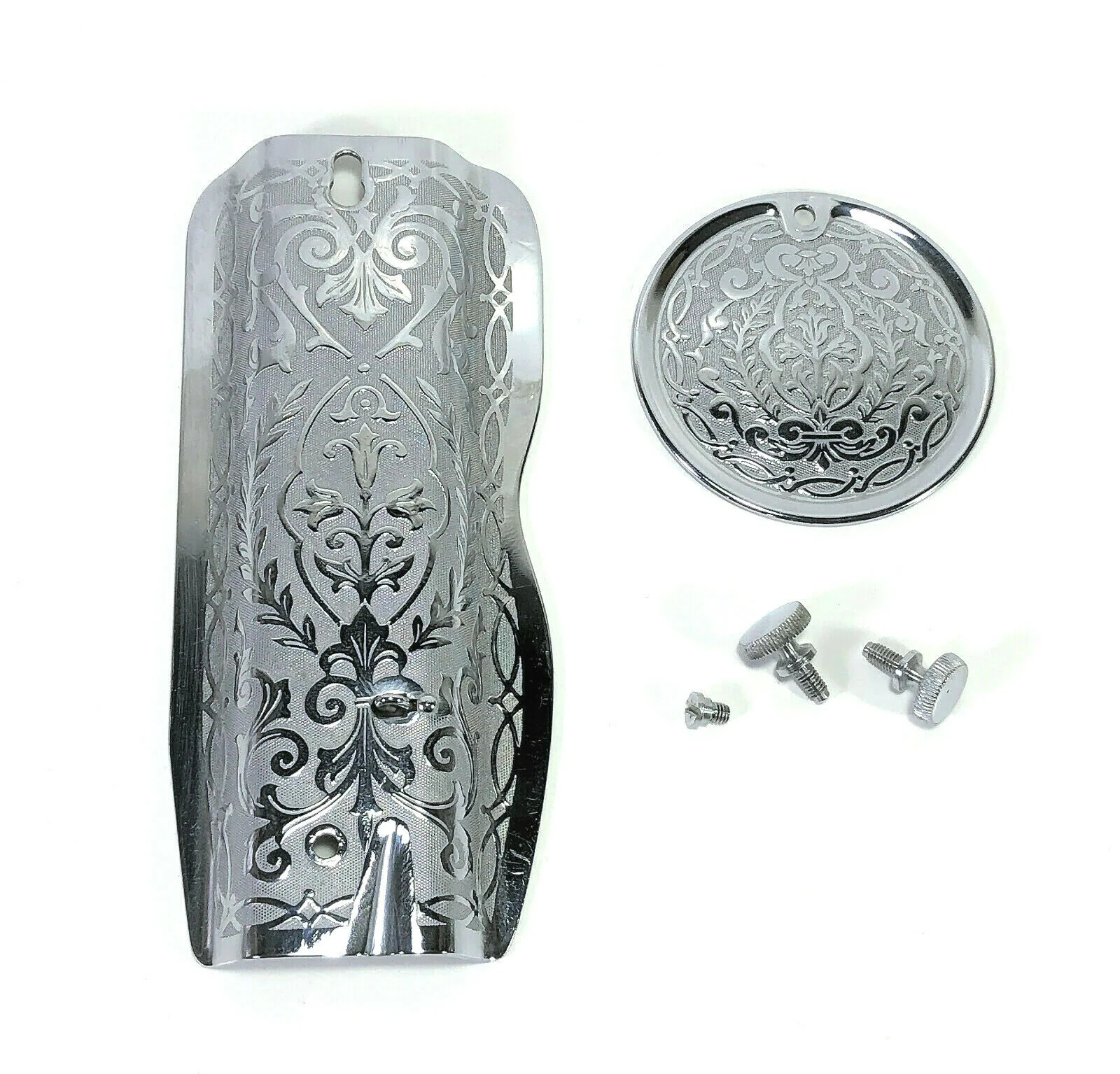 Singer 66 66K Sewing Machine Faceplate & Rear Cover Plate in Chrome Simanco 32667 32633