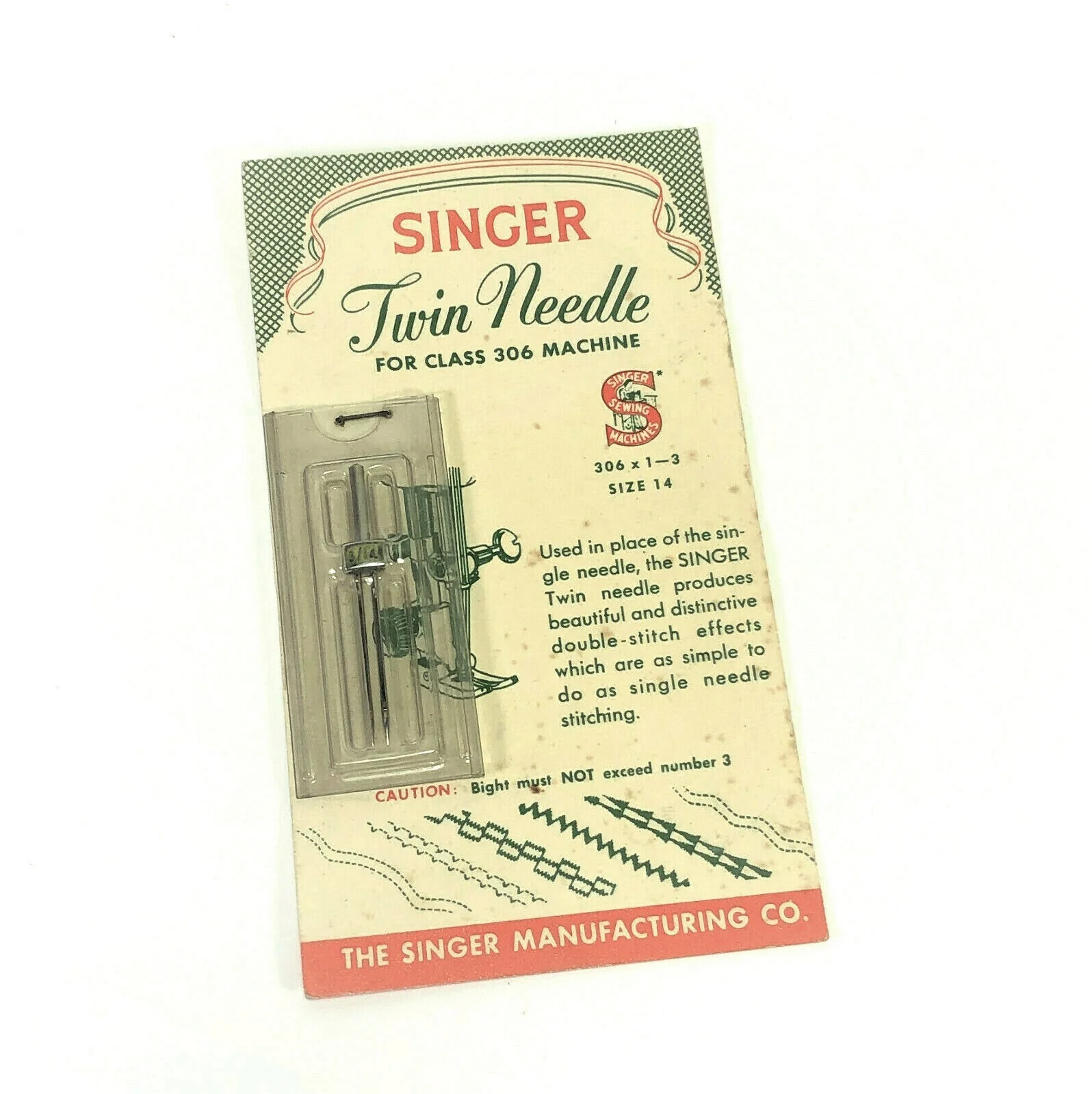 Singer Class 306 Sewing Machine Twin Needle 306x3 Size 14 Simanco NOS