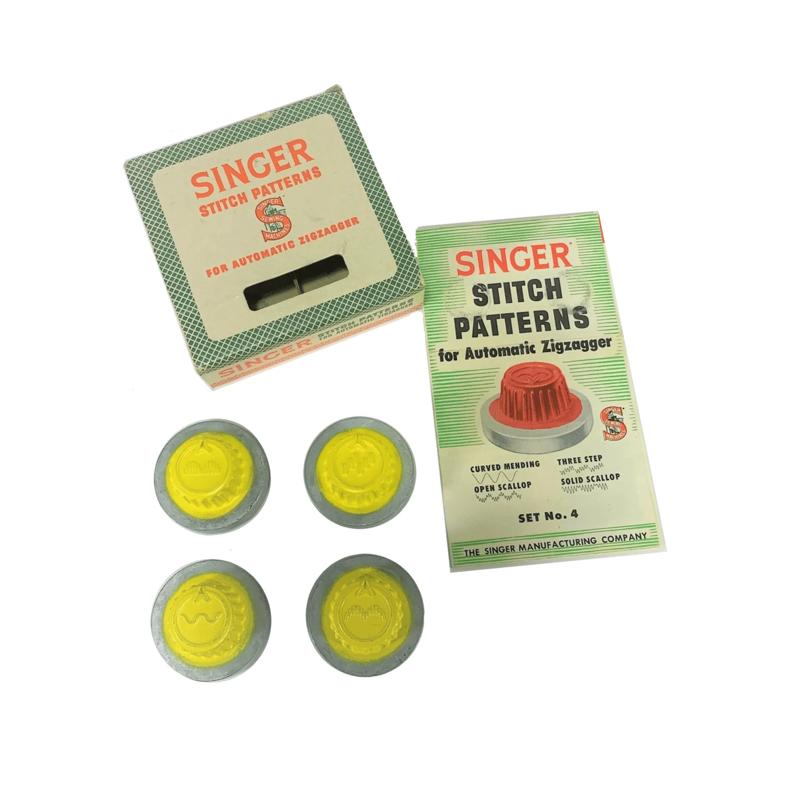 Singer Sewing Machine Automatic Zigzagger Stitch Pattern Cam Set No 4 Yellow Simanco
