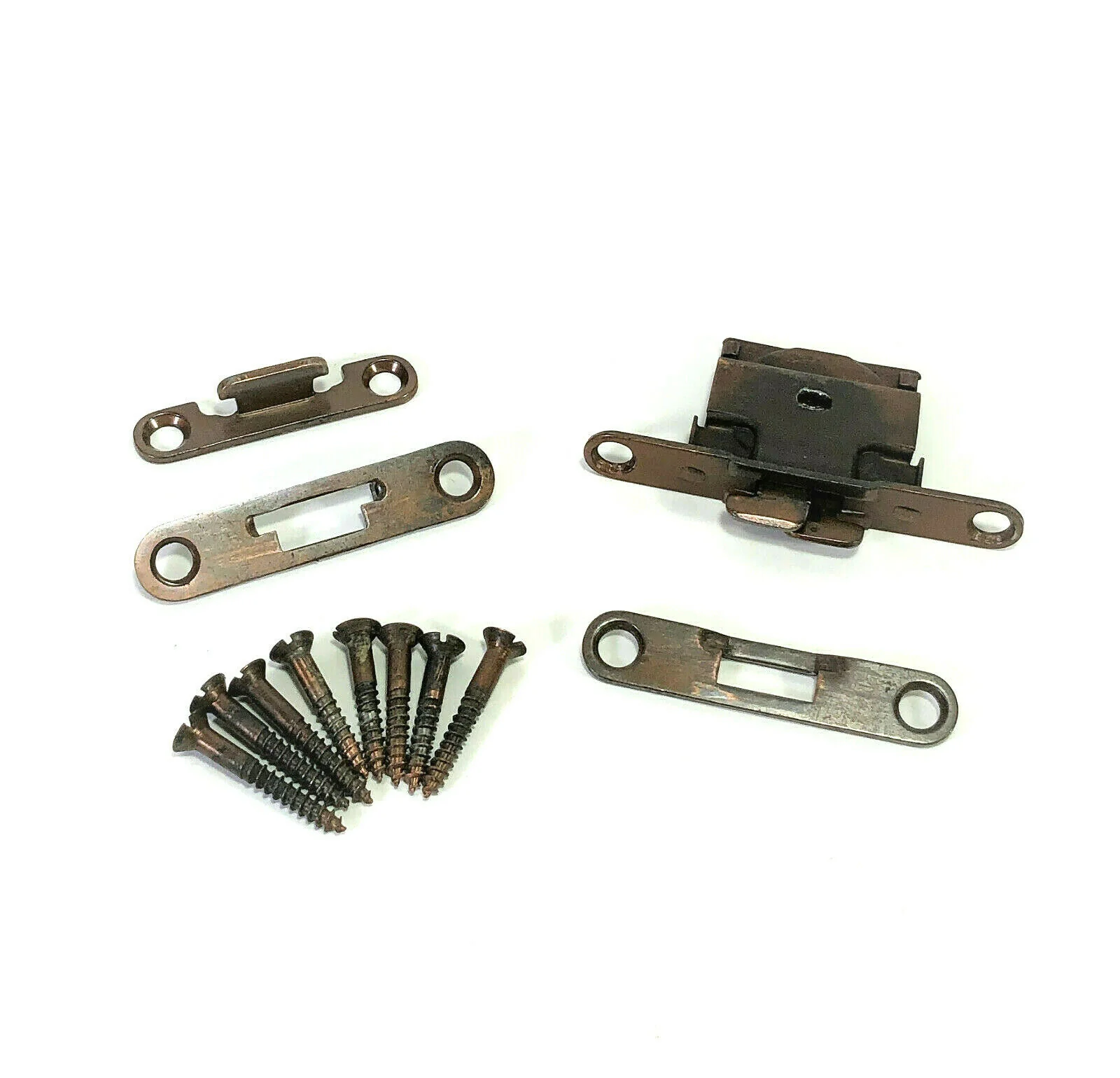 Singer Sewing Machine Bentwood Case Lock and Latch Plate Set in Bronze Copper Simanco