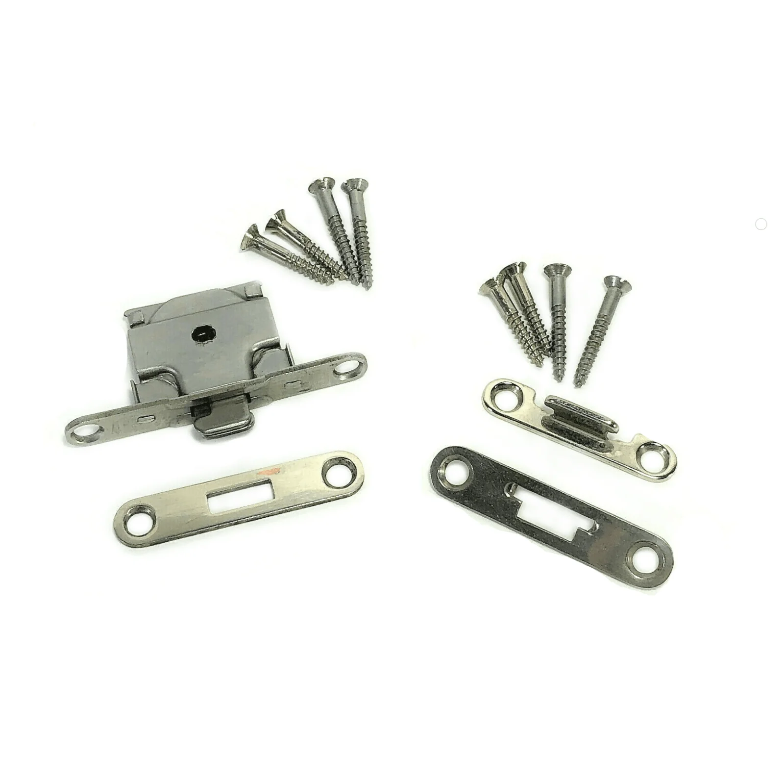 Singer Sewing Machine Bentwood Case Lock and Latch Plate Set in Nickel Simanco