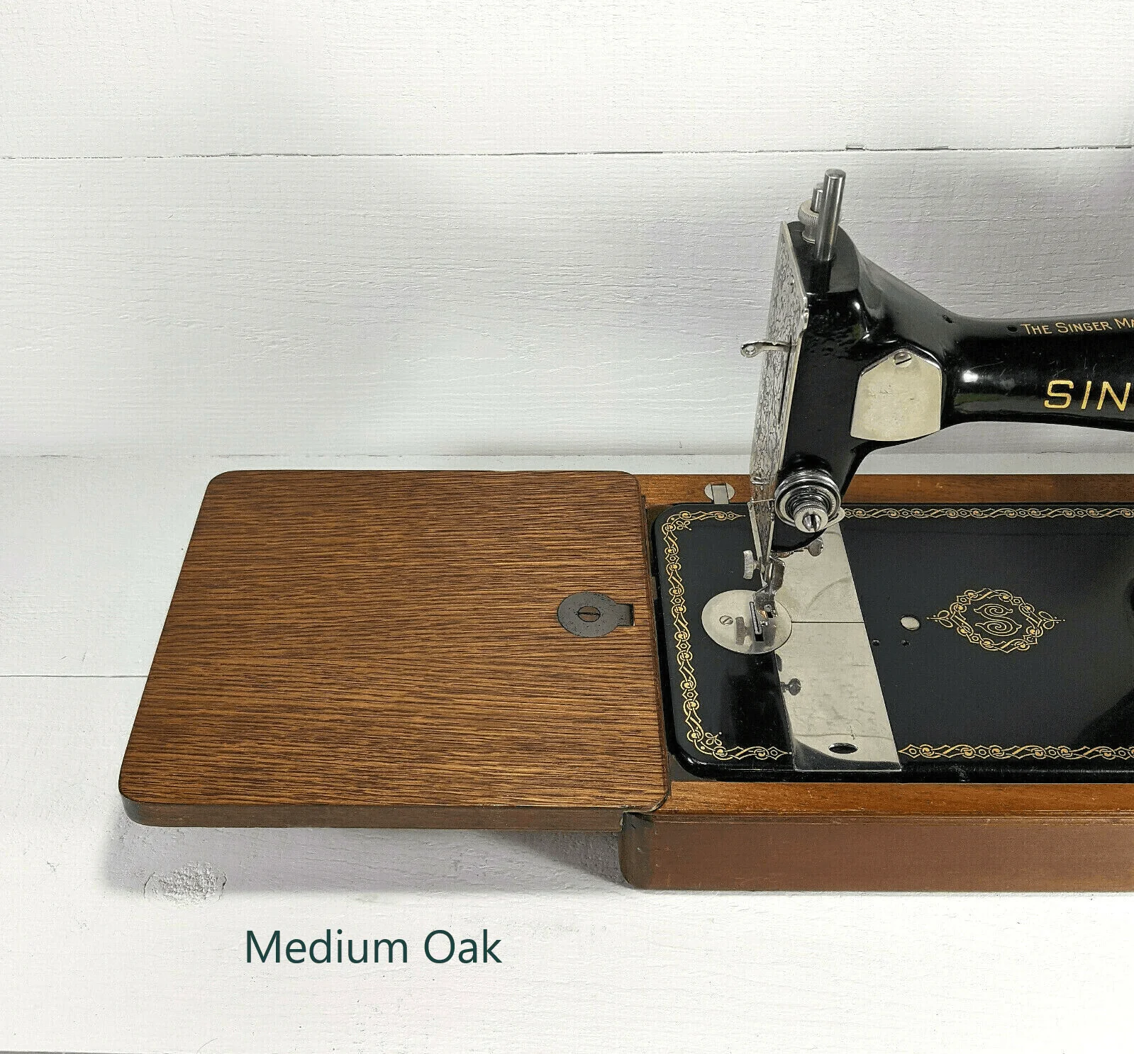 Singer Sewing Machine Bentwood Case Bed Extension with Rare US Mounting Clip