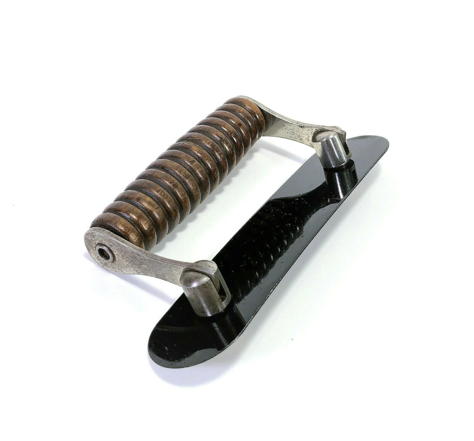 Singer Sewing Machine Early Bentwood Case Ribbed Wood Handle Simanco 28088