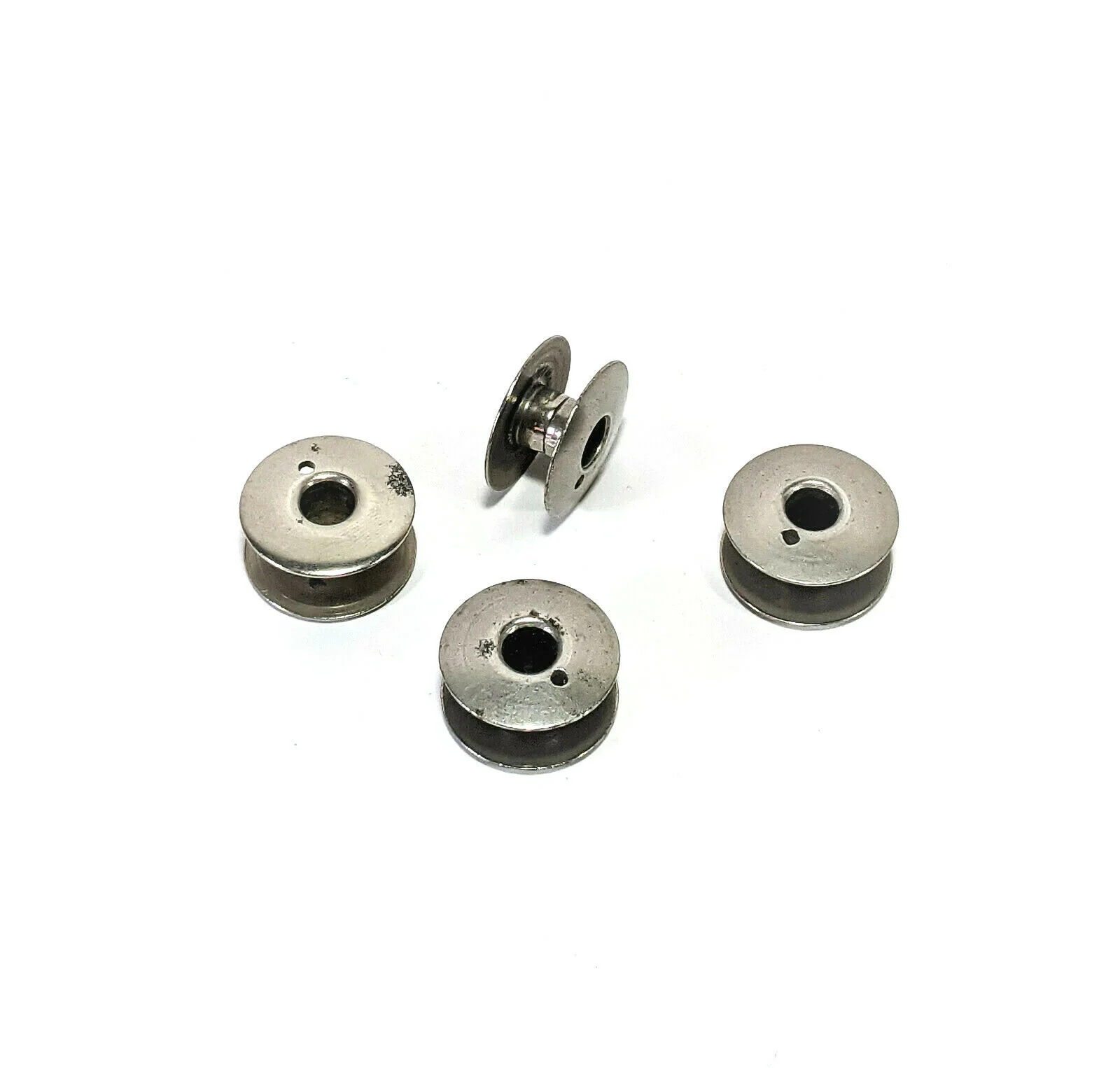 Singer Sewing Machine Class 66 Bobbins Vintage Molded Steel One Hole Lot of 4