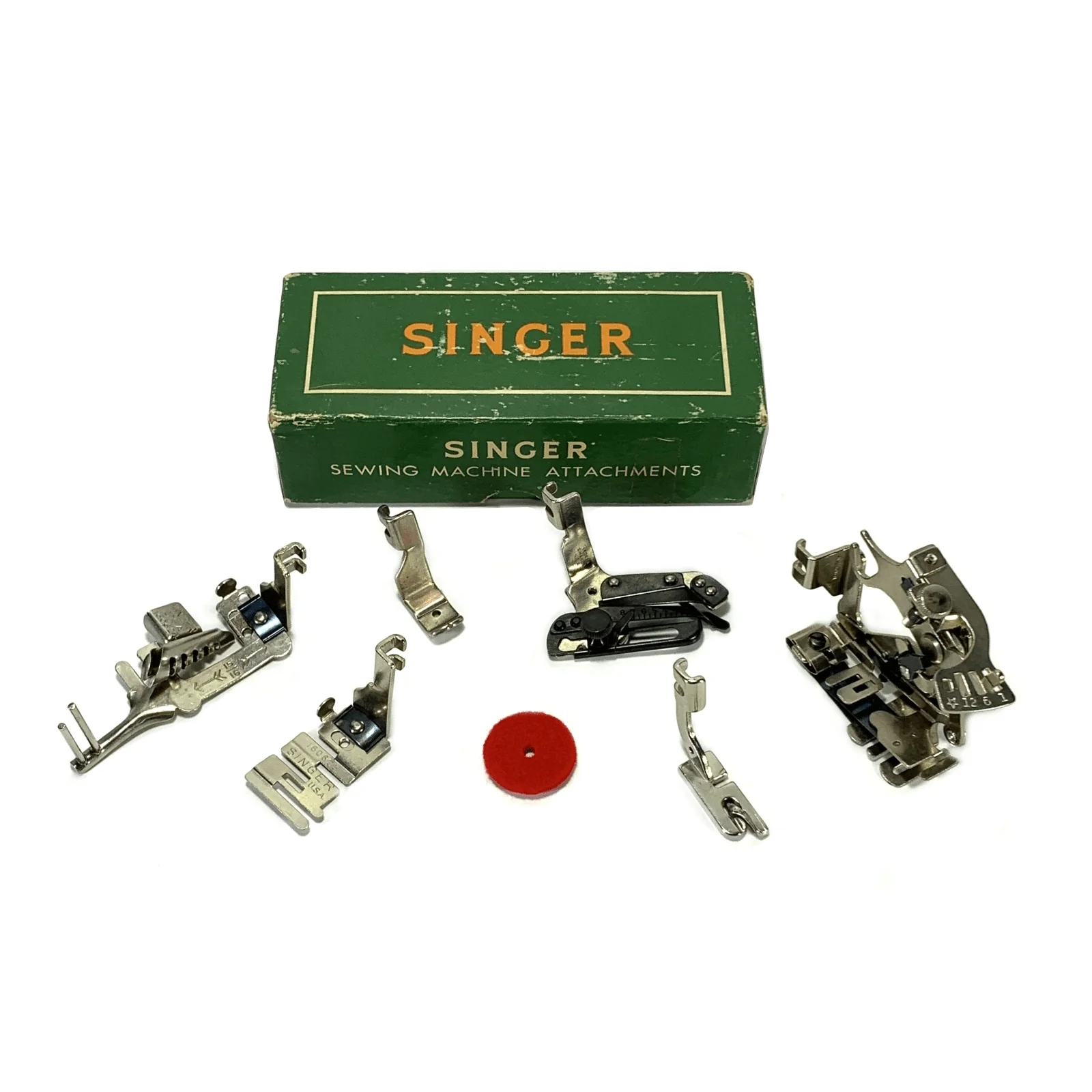 Singer Sewing Machine Slant Shank Attachment Set in Box Class 301 401 403 404 500 503
