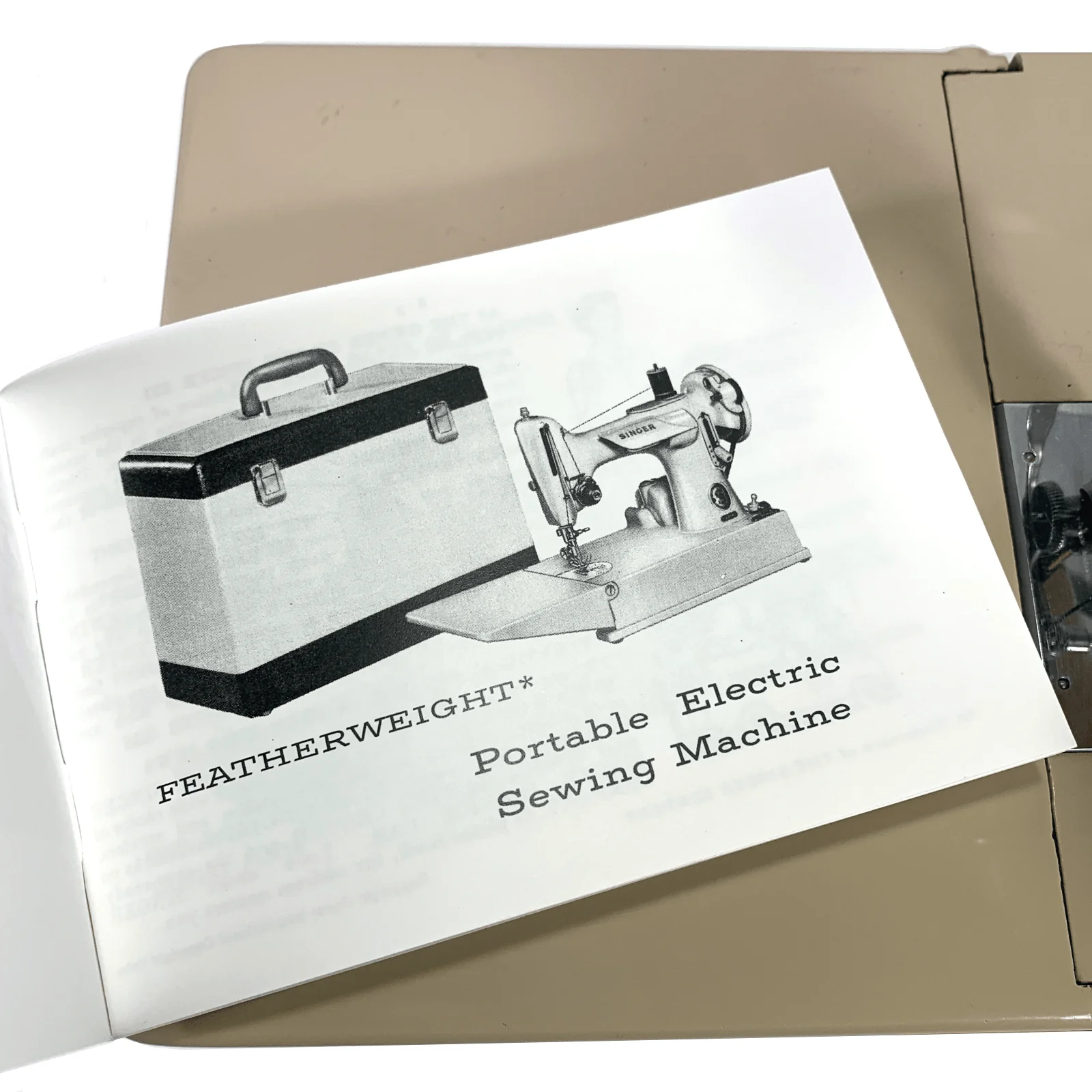 Singer Tan 221 Featherweight Sewing Machine Instruction Manual New Reproduction - Image 2