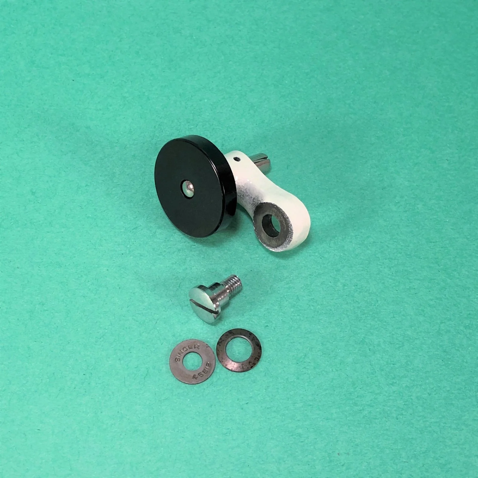 Singer White 221K Featherweight Sewing Machine Bobbin Winder with Chrome Screw