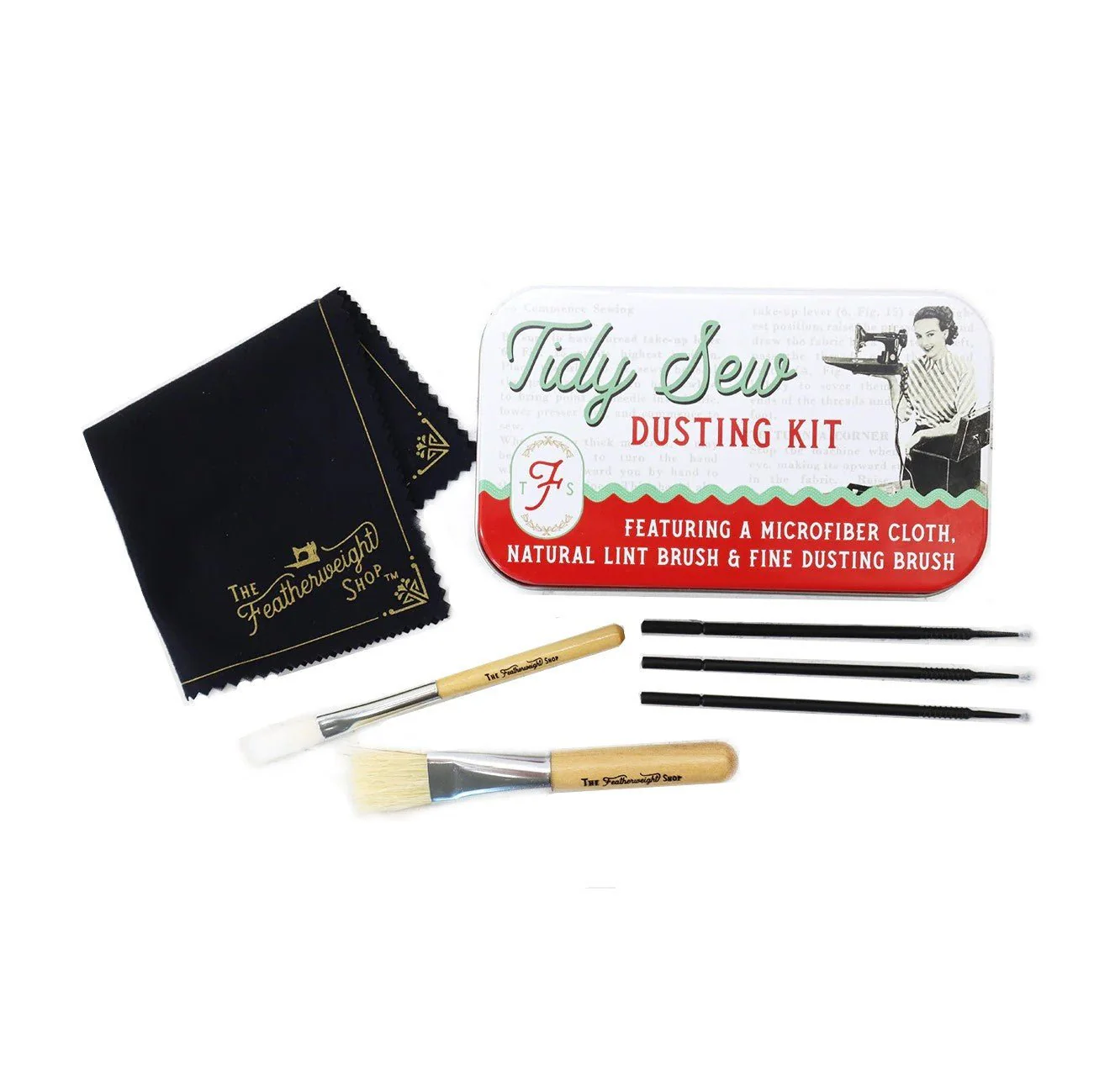 Tidy Sew Sewing Machine 6 pc Lint Brush Dusting Kit