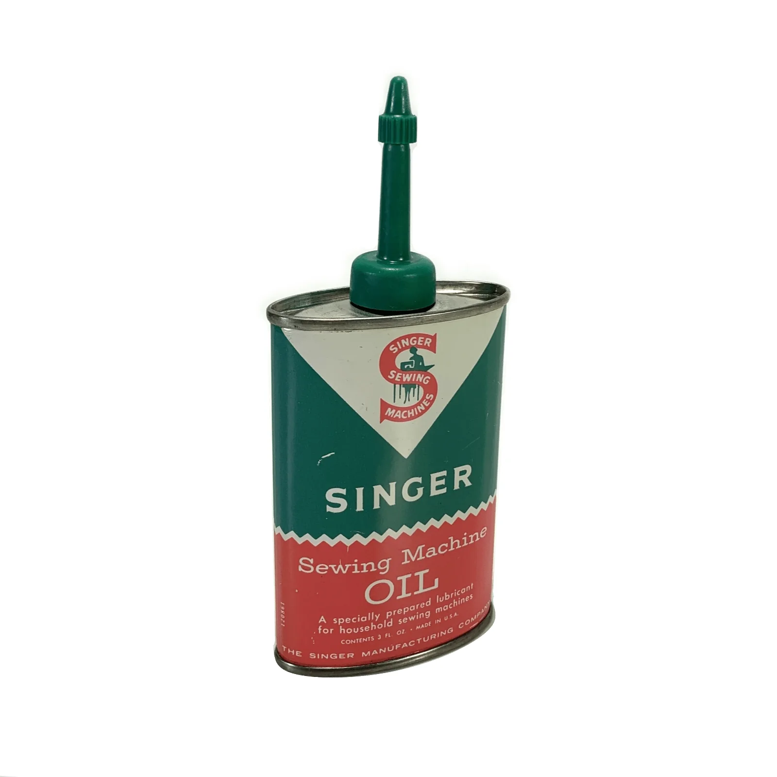 Vintage 60s Singer Sewing Machine 3 oz Oval Oil Can Handy Oiler