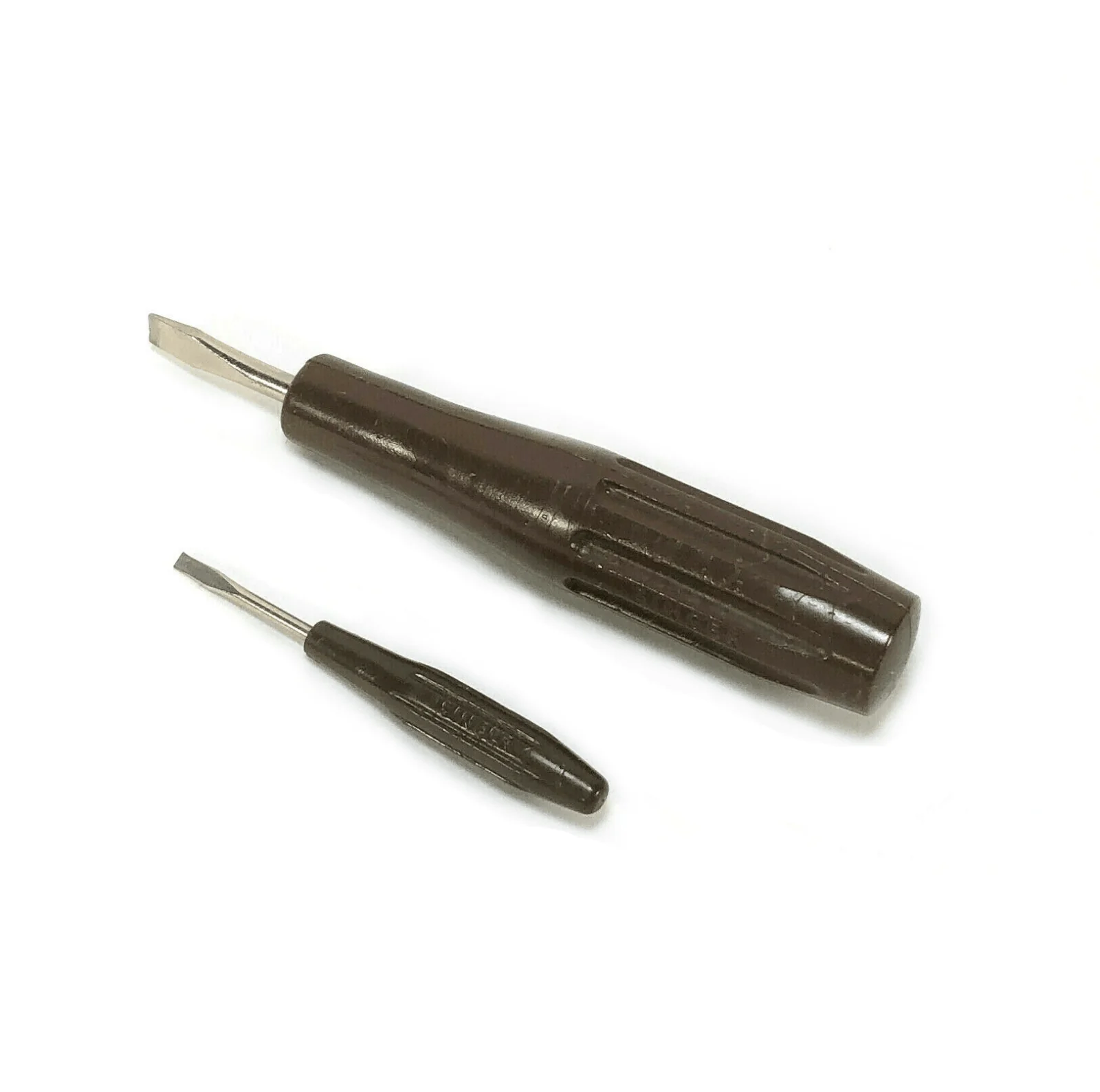 Vintage 60s Singer Sewing Machine Brown Handle Screwdriver Set Simanco 161294 161295