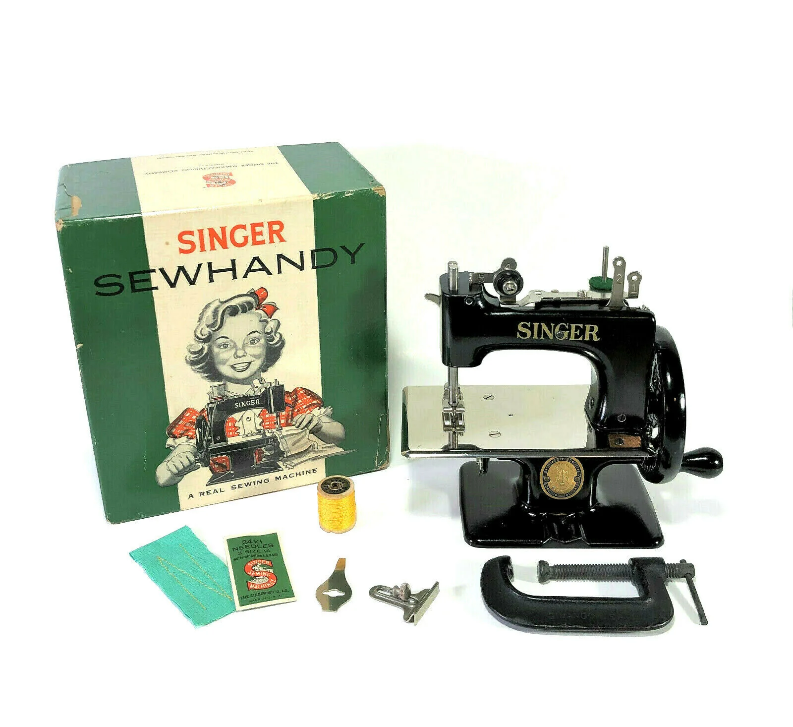 Vintage Singer Model 20 Sewhandy Child's Toy Hand Crank Sewing Machine
