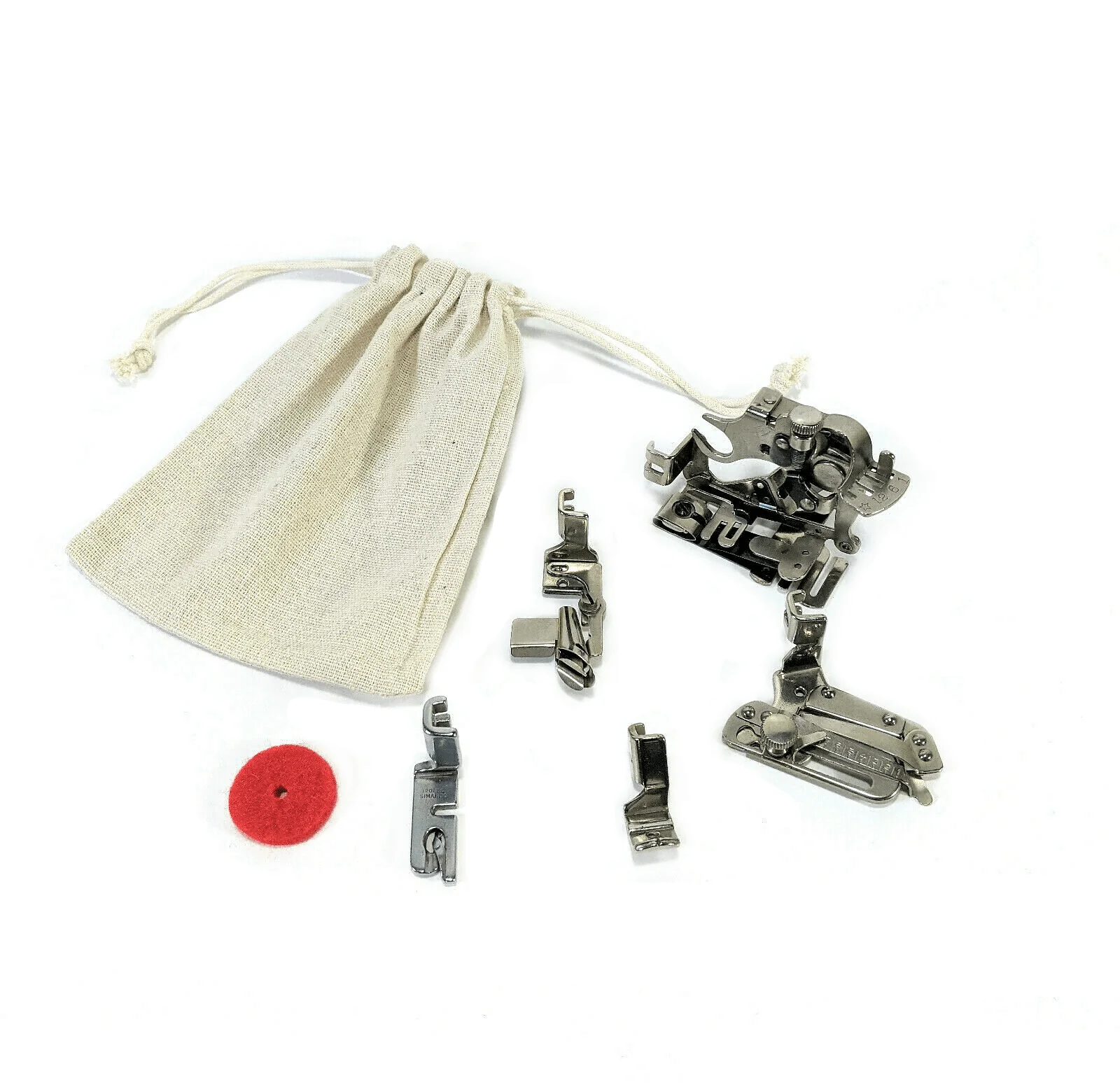 Vintage Singer Sewing Machine 5pc Low Shank Presser Foot Attachment Set Simanco