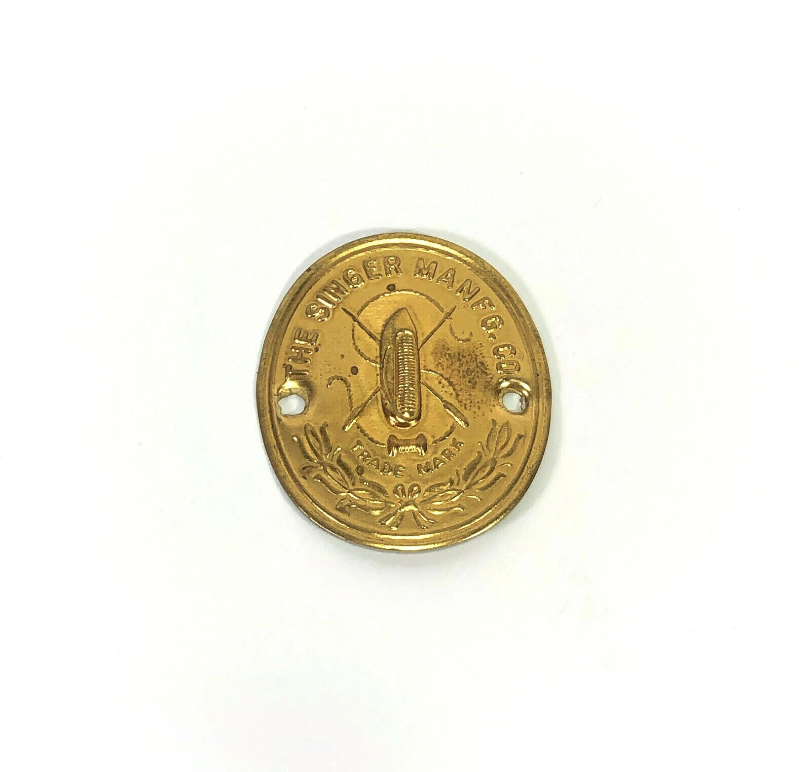 Vintage Singer Sewing Machine Brass Badge Emblem Medallion Large Full Size
