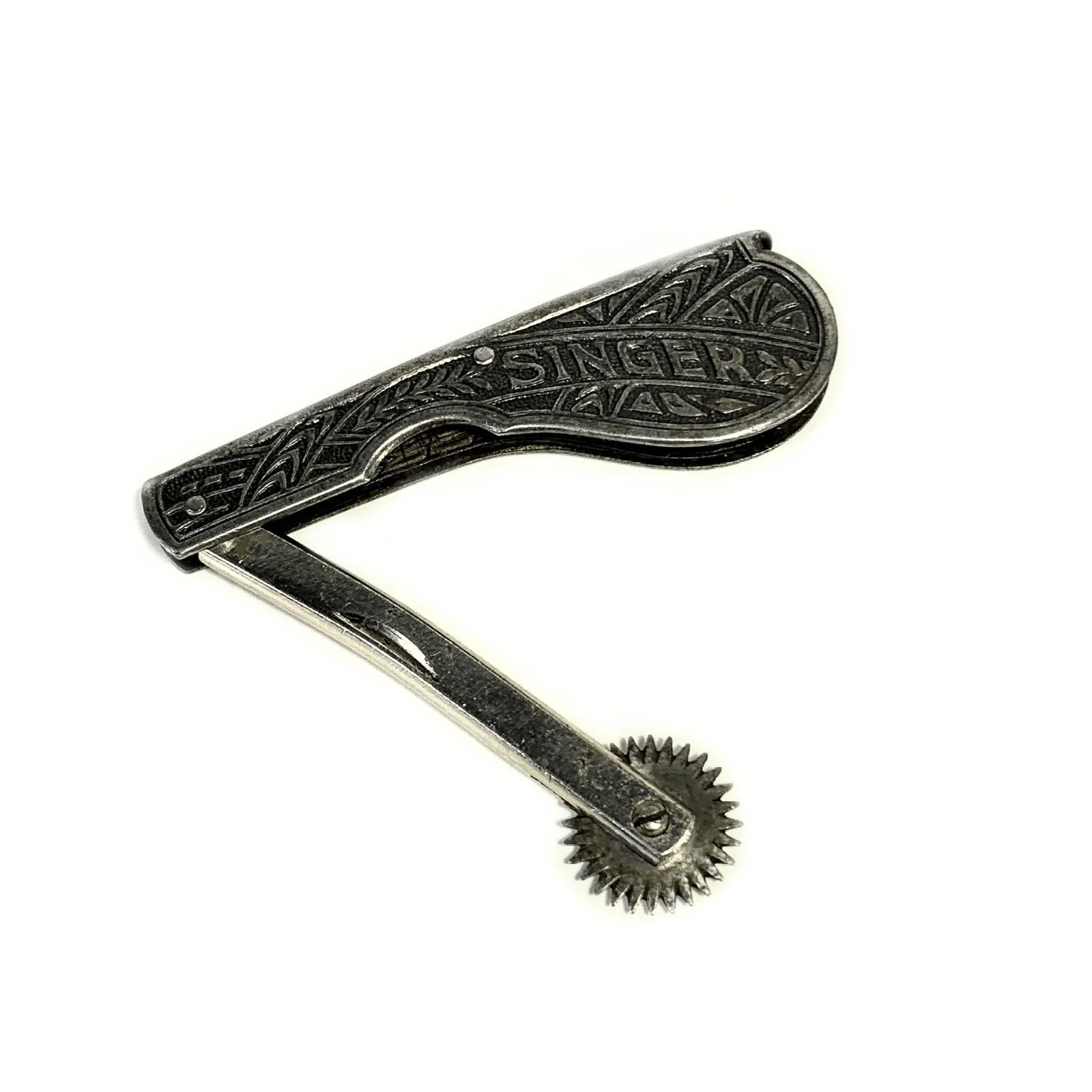 Vintage Singer Sewing Machine Folding Tracing Wheel w Art Deco Handle 30s